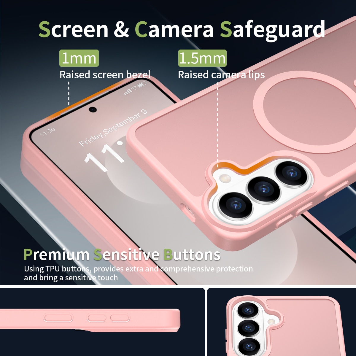 Husa de protectie pentru Samsung Galaxy S25 Plus, Omelivon, MagSafe, Incarcare Wireless, Antisoc, Margini Ridicate pentru Protectia Ecranului si a Camerelor, Materiale Premium, Roz deschis