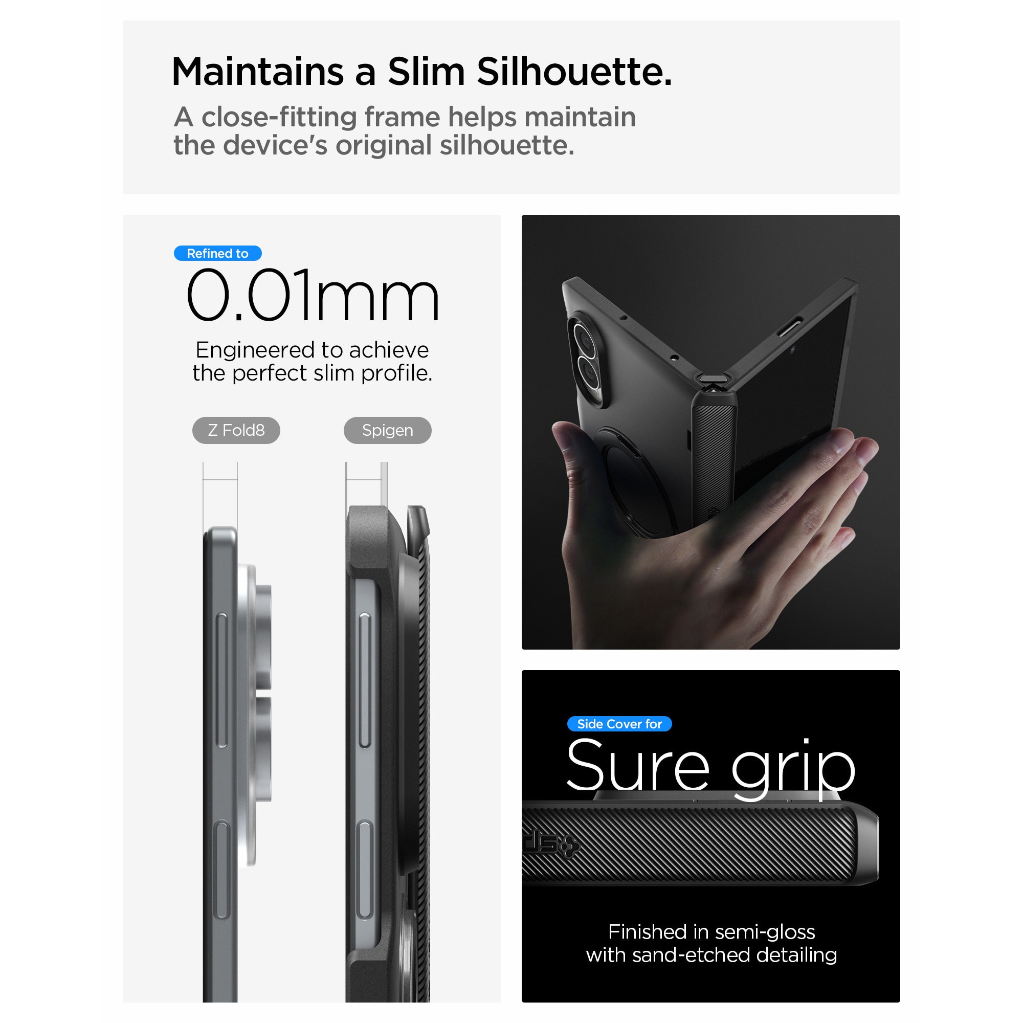 Husa Spigen Slim Armor Pro S cu MagSafe compatibila cu Samsung Galaxy Z Fold 8, Negru