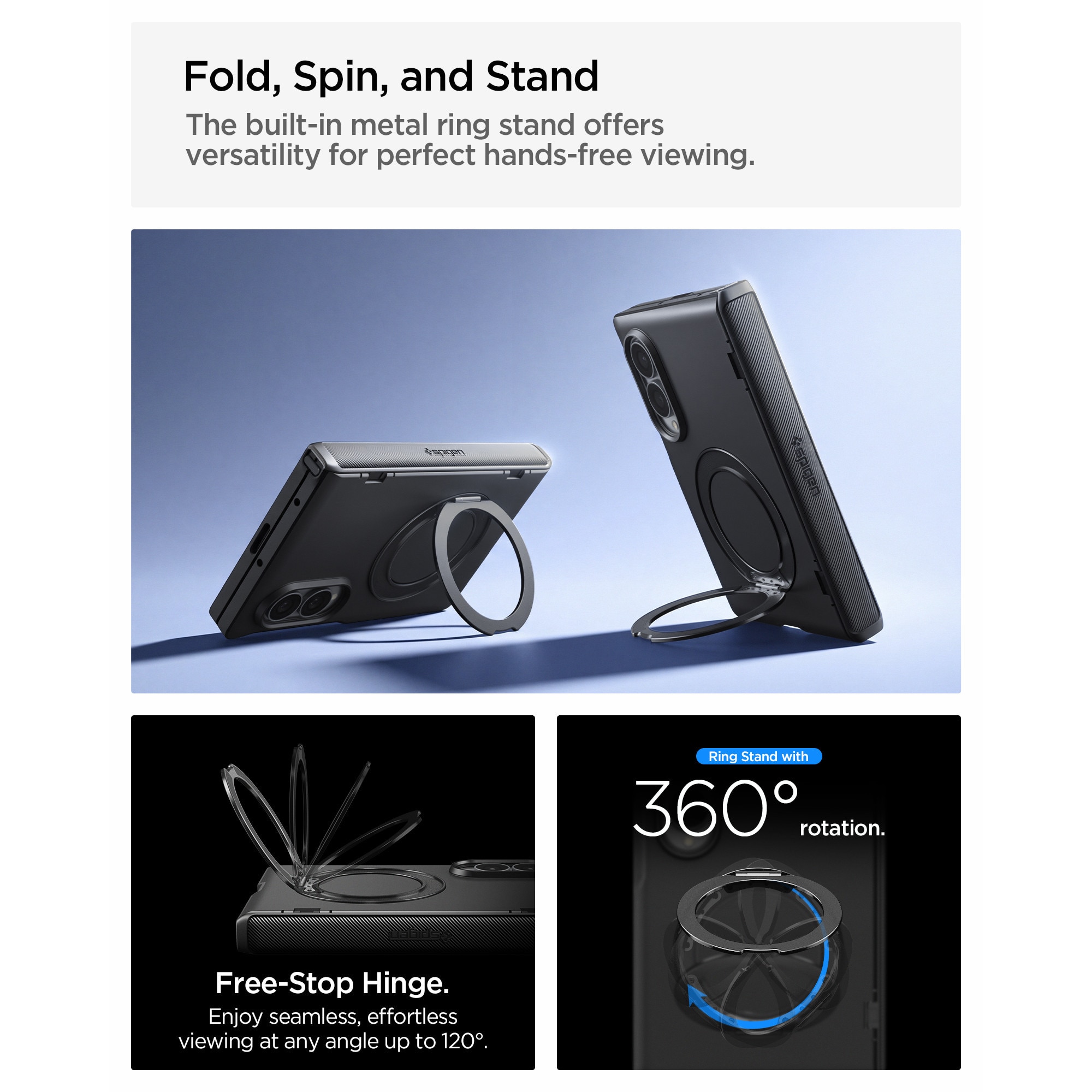 Husa Spigen Slim Armor Pro S cu MagSafe compatibila cu Samsung Galaxy Z Fold 8, Negru