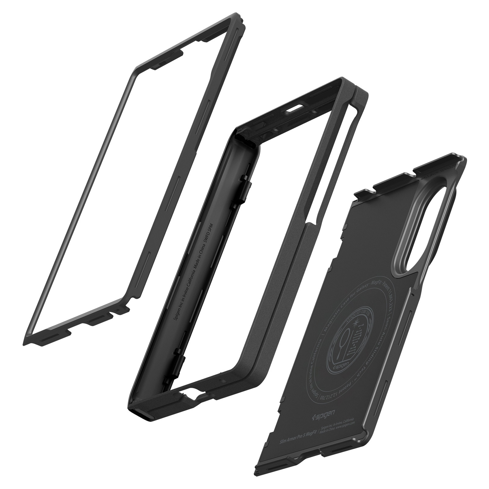 Husa Spigen Slim Armor Pro S cu MagSafe compatibila cu Samsung Galaxy Z Fold 8, Negru