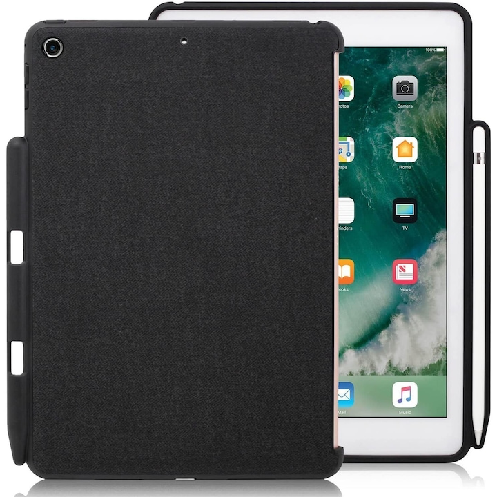 Husa de protectie pentru iPad 9.7 2017/2018, Khomo, Suport pix, Gri