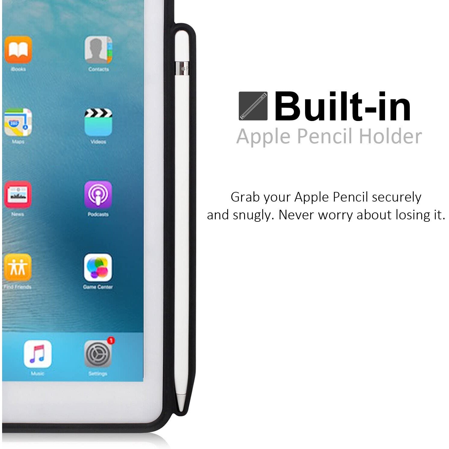 Husa de protectie pentru iPad 9.7 2017/2018, Khomo, Suport pix, Gri