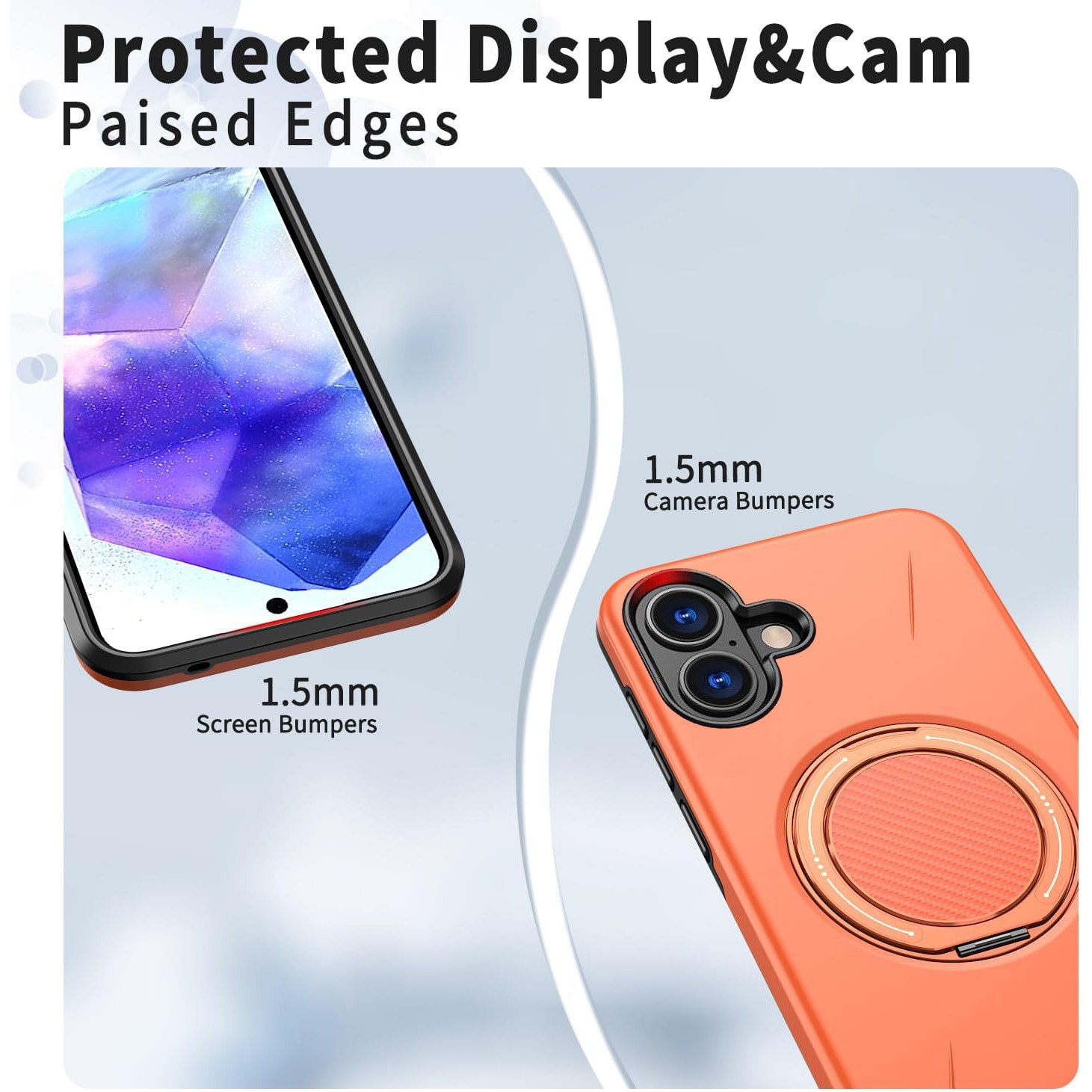 Husa pentru Samsung Galaxy A06/Galaxy A07, Rezistenta militara la socuri! Huska cu suport magnetic 360° compatibil MagSafe si design modern - Portocaliu