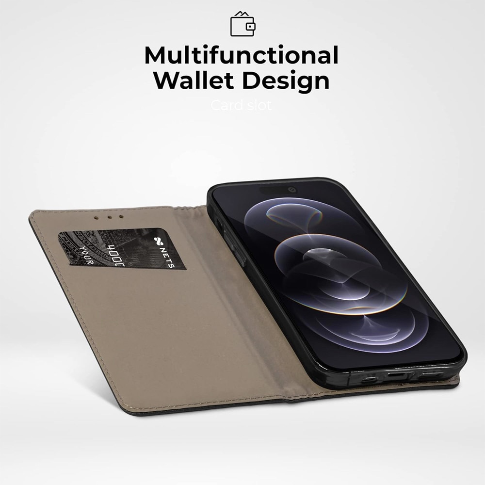 Husa Flip din Piele compatibila cu Honor 90, Texture Design, Inchidere Magnetica, Smart Soft Close, Tip Carte, Buzunar Portofel, Negru