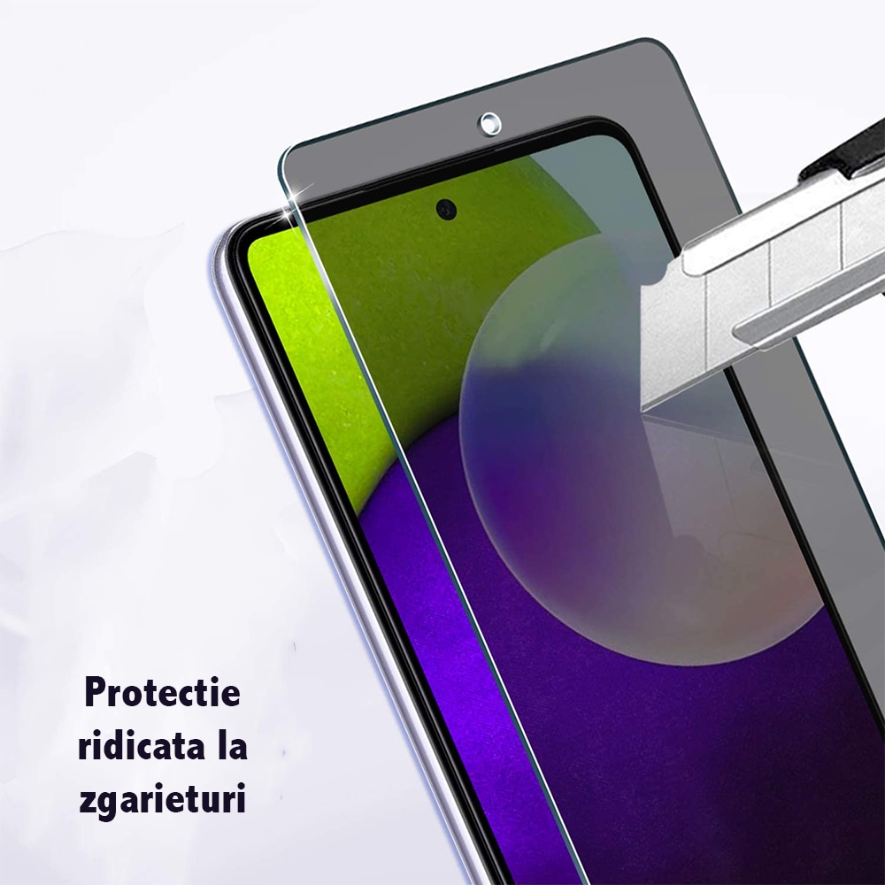 Folie din sticla securizata compatibila cu Samsung Galaxy Note 10 Lite, Privacy, Anti-spy, Full Screen, Full Cover, HD Clarity, 6X Stronger Premium Glass, Neagra