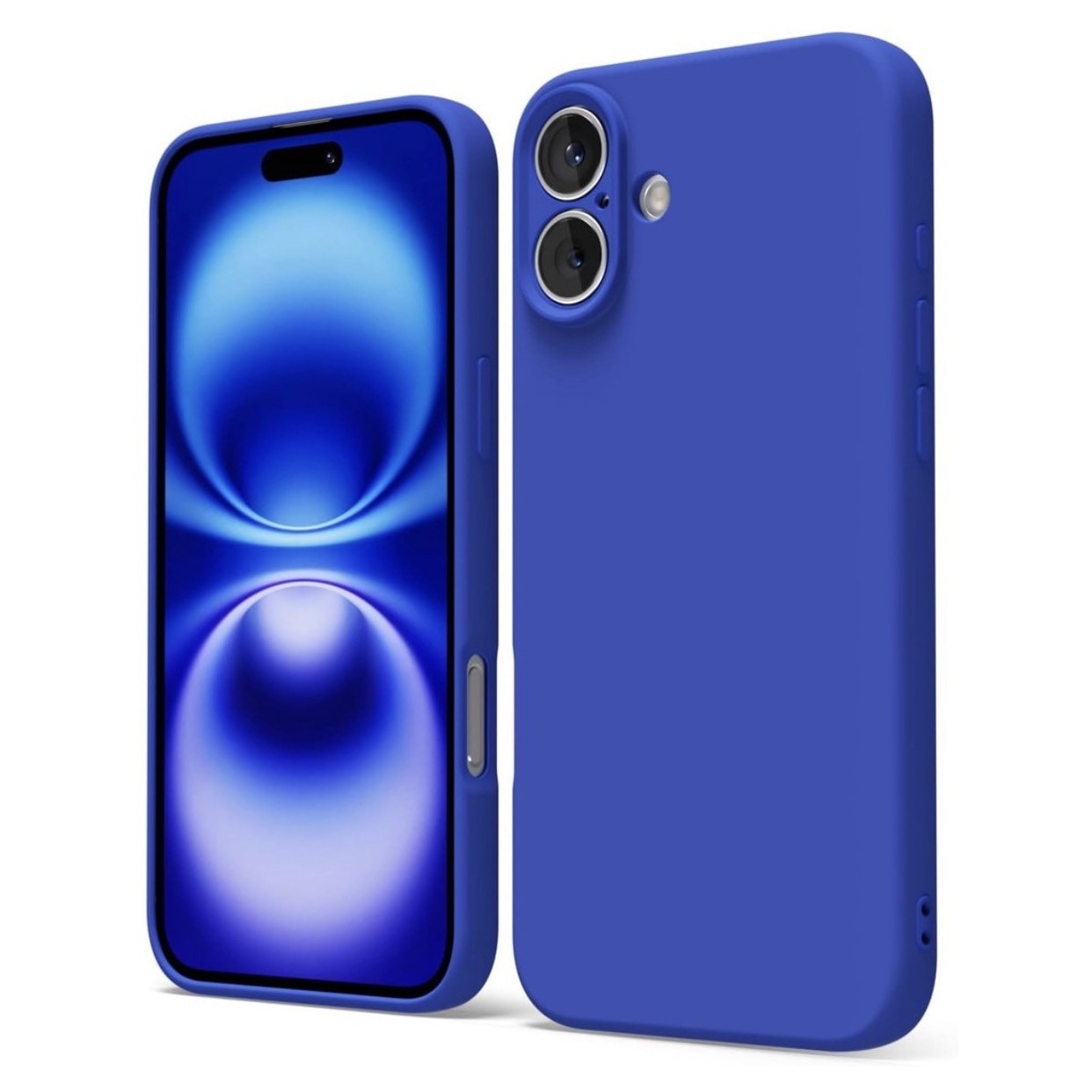 Husa Compatibila Iphone 17 Liquid Silicon Soft cu interior Textil. Albastru