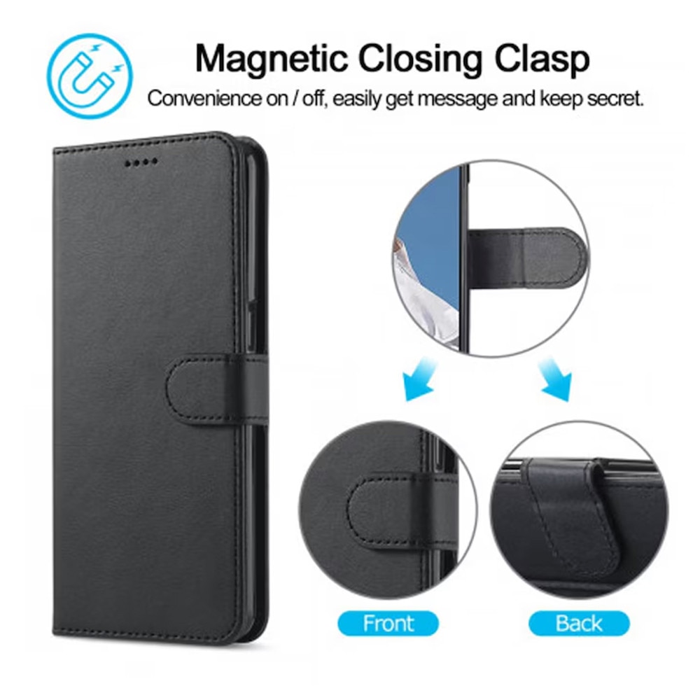 Husa tip carte MemoBook cu clapeta pentru Honor 600 Pro, Flip Cover, Inchidere magnetica, Buzunar Card si Bacnote, Design sleek piele, Protectie completa, Functie Stand, Negru