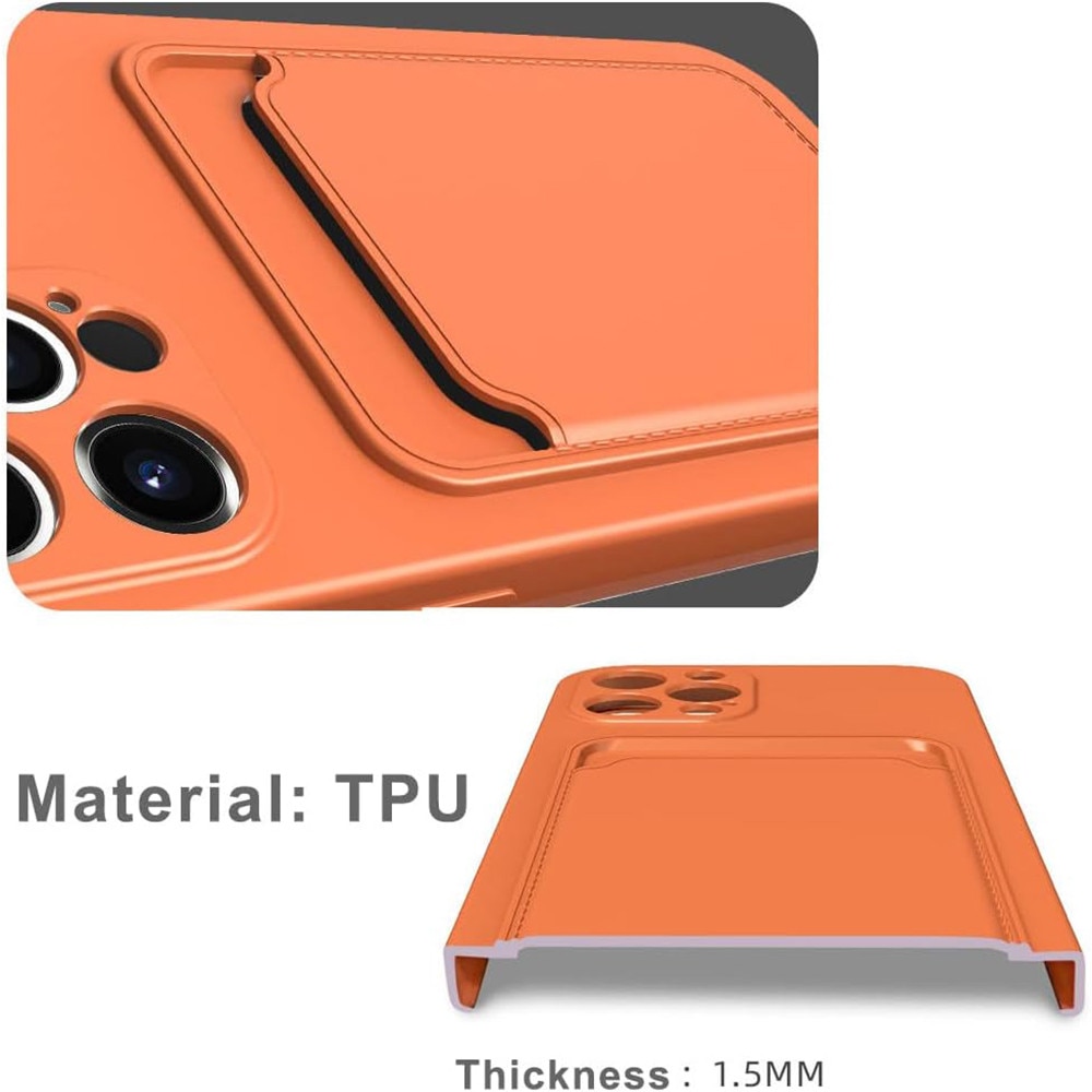 Husa pentru Apple iPhone 13 Pro SlimCard Wallet Cover, Suport Carduri, Silicon Flexibil, Finisaj Neted, Anti-Alunecare, Usor de Montat, Acopera Complet, Anti-Zgarieturi, Accesoriu Esential, Potrivit pentru Cardul de Transport /Legitimatie, Albastru Inchis