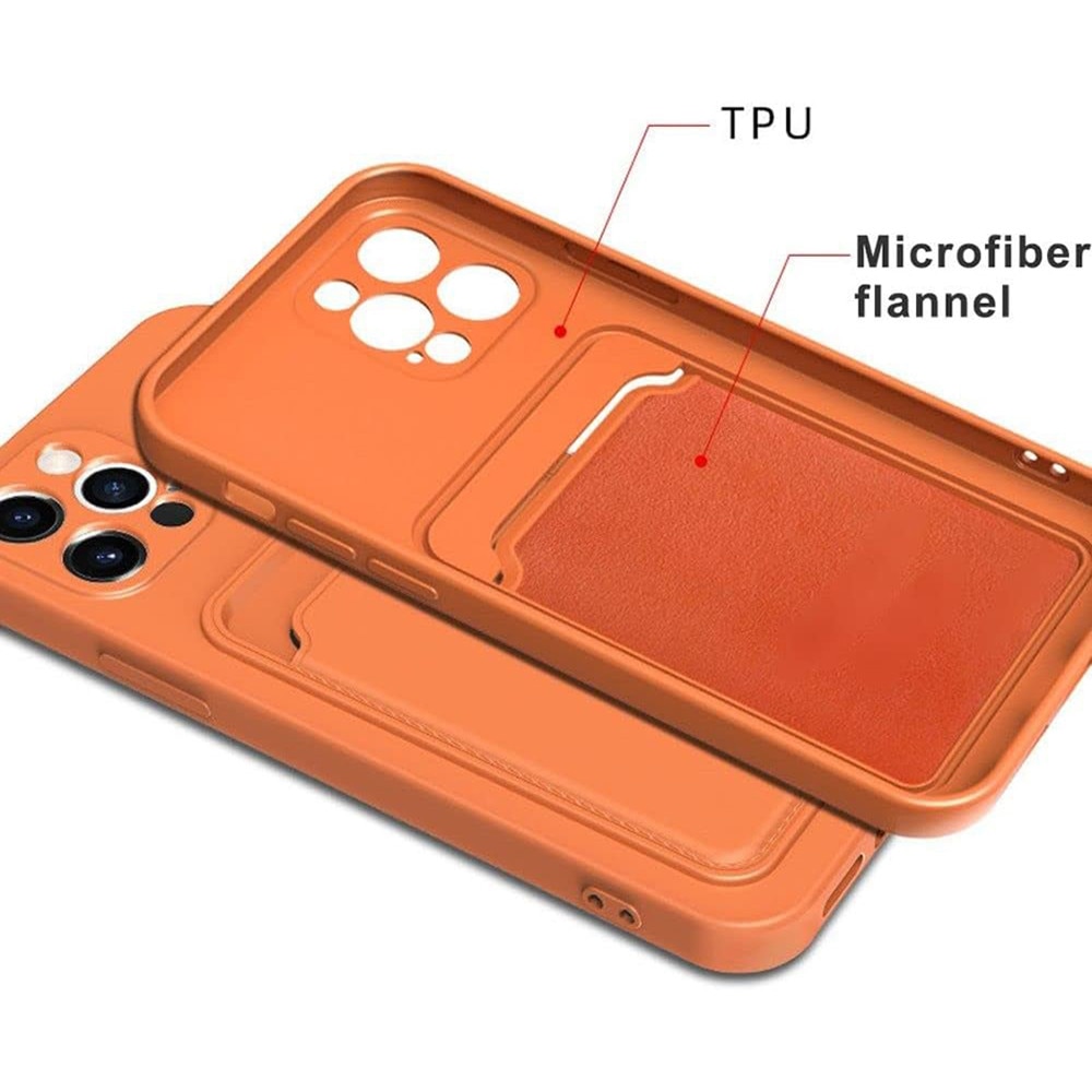 Husa pentru Apple iPhone 13 Pro SlimCard Wallet Cover, Suport Carduri, Silicon Flexibil, Finisaj Neted, Anti-Alunecare, Usor de Montat, Acopera Complet, Anti-Zgarieturi, Accesoriu Esential, Potrivit pentru Cardul de Transport /Legitimatie, Albastru Inchis