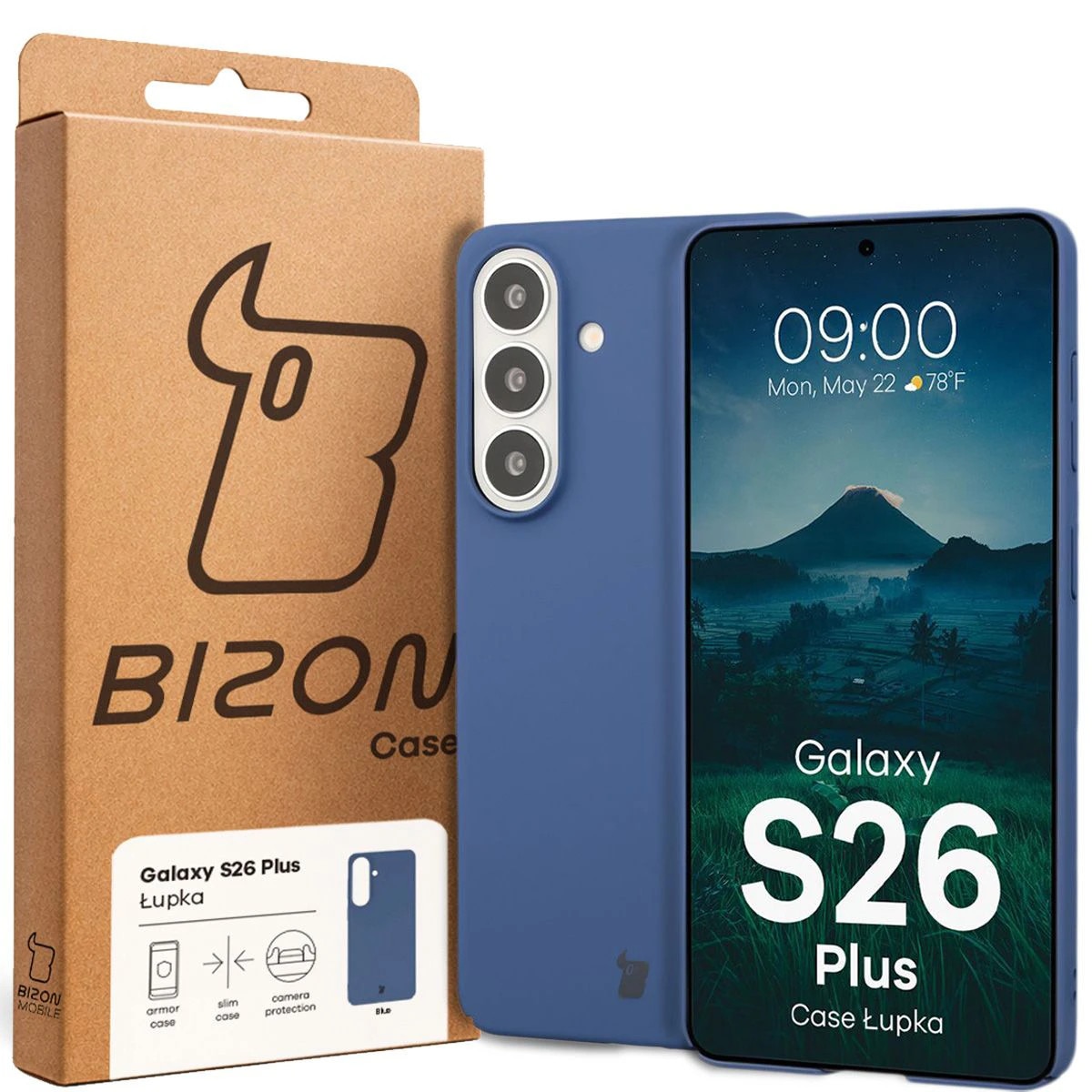 Husa, Bizon Case Łupka pentru Samsung Galaxy S26 Plus, Albastru