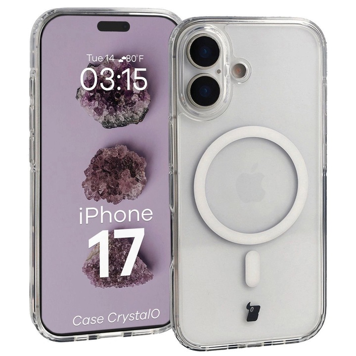 Husa, Bizon Case CrystalO pentru iPhone 17, Transparent