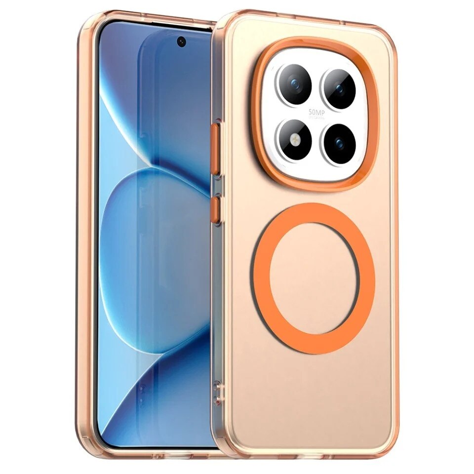 Husa pentru Xiaomi Redmi Note 15 Pro+ 5G / Poco M8 Pro 5G, SKYDDAR INOVATION, CandyCase, Magsafe, set cu sticker, Portocaliu