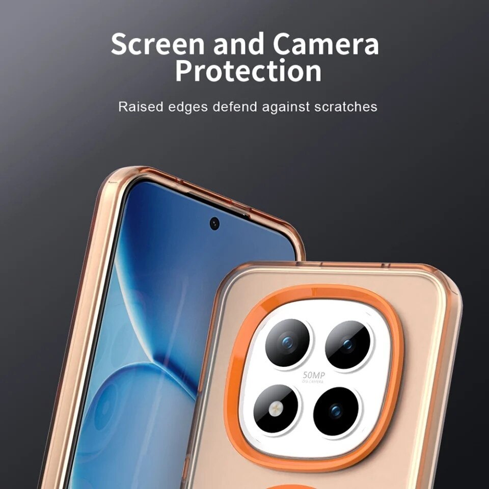 Husa pentru Xiaomi Redmi Note 15 Pro+ 5G / Poco M8 Pro 5G, SKYDDAR INOVATION, CandyCase, Magsafe, set cu sticker, Portocaliu