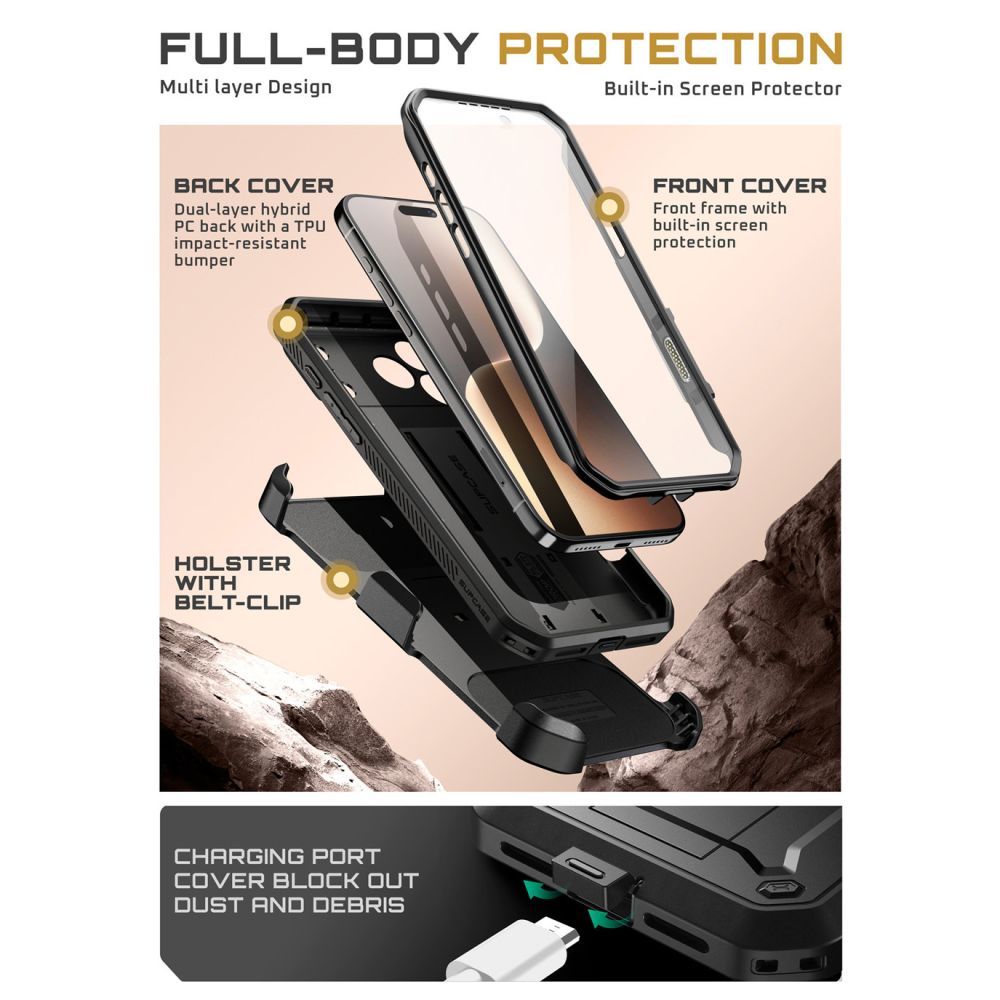 Carcasa Supcase Unicorn Beetle Pro compatibila cu iPhone 17 Pro, Negru