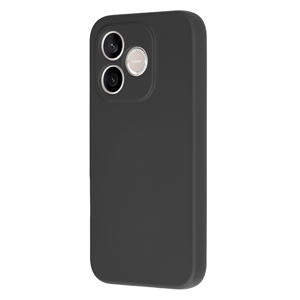 Husa pentru Honor 600 Lite Liquid Silicone, subtire, captusita cu microfibra, anti amprenta, protectie camera foto, negru