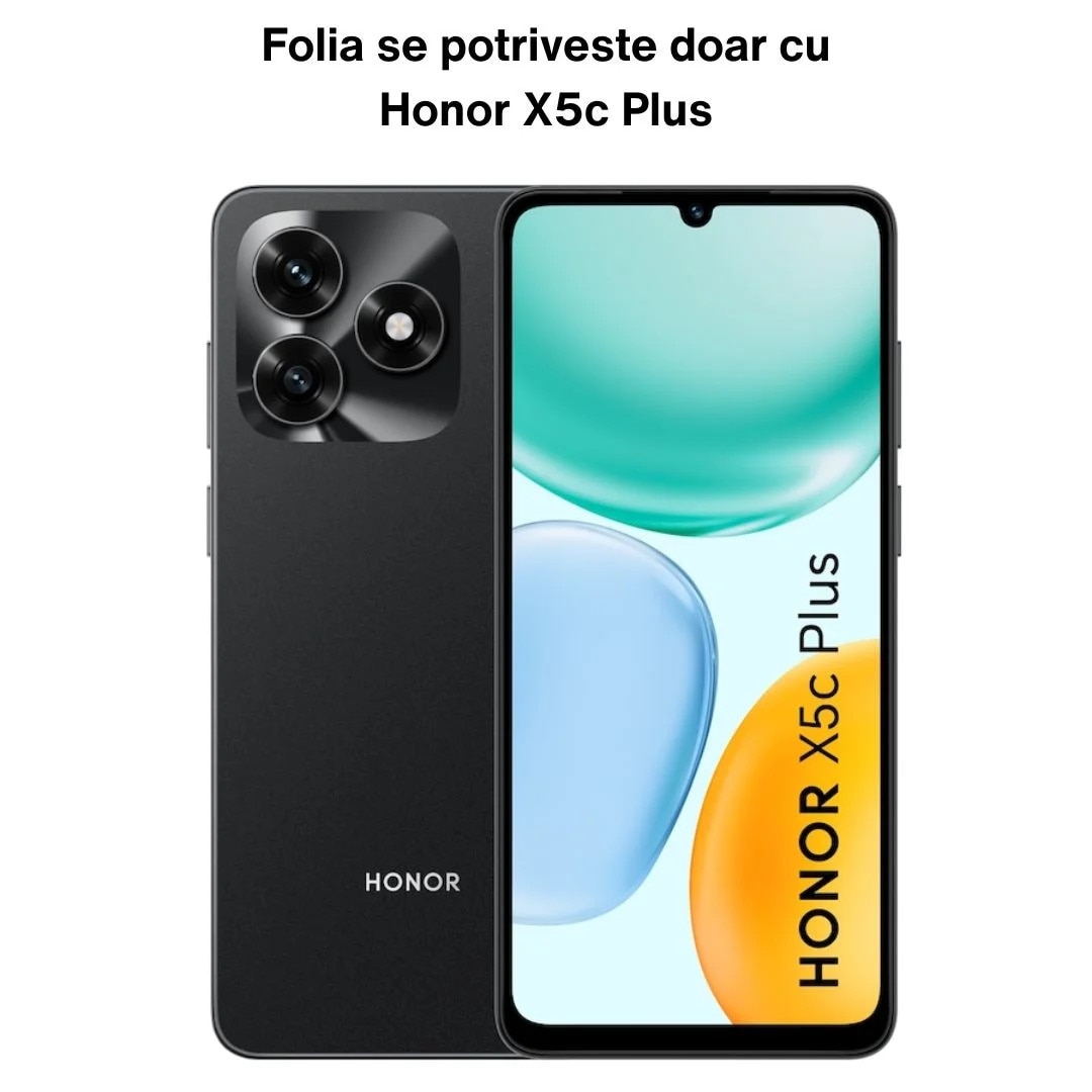 Folie sticla securizata pentru Honor X5c Plus cu kit de montare inclus - Claritate Ultra HD, Adeziv pe toata suprafata, Protectie Anti-Zgarieturi si Socuri