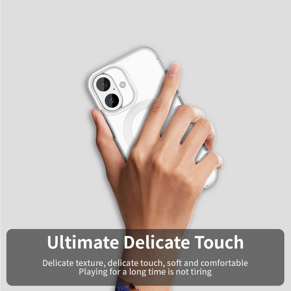 Husă Candy Case pentru iPhone 16, alb, design minimalist, material TPU și policarbonat