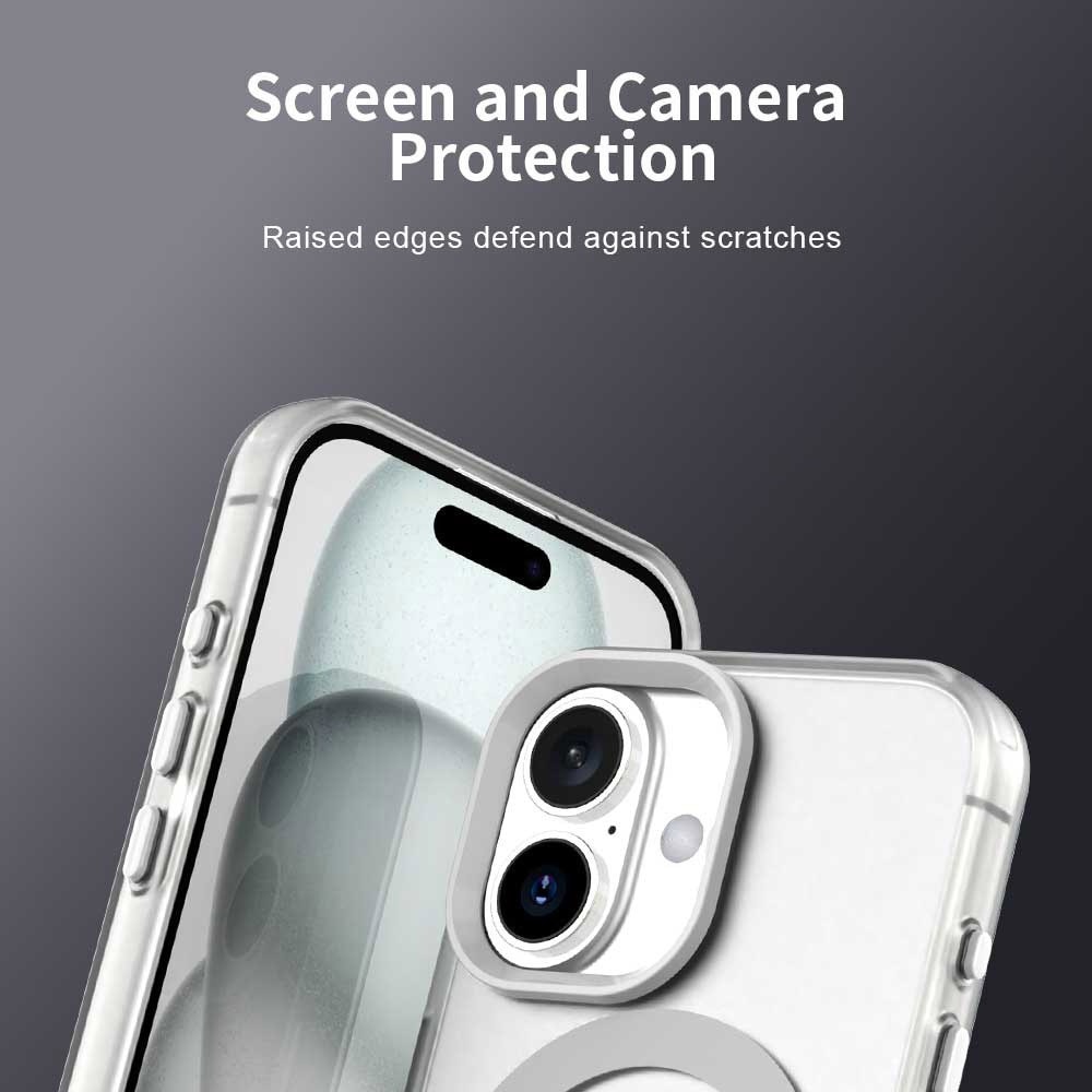 Husă Candy Case pentru iPhone 16, alb, design minimalist, material TPU și policarbonat