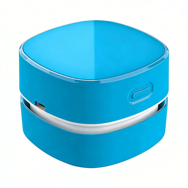 Mini aspirator de mana fara fir, aspirator portabil reincarcabil pentru birou, curatitor compact de birou pentru acasa cu aspiratie puternica, albastru