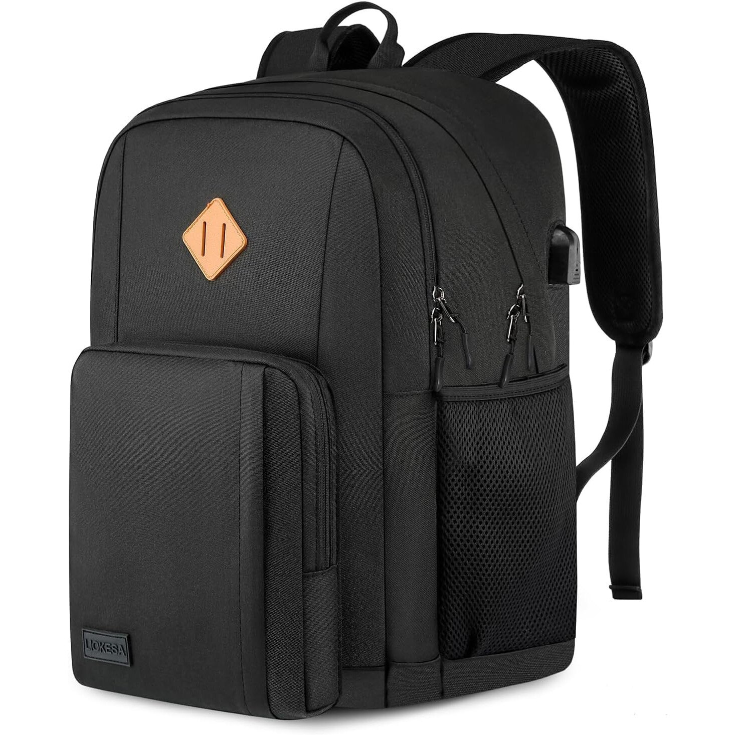Rucsac Laptop Barbati 15.6" Negru, Impermeabil, cu Port USB