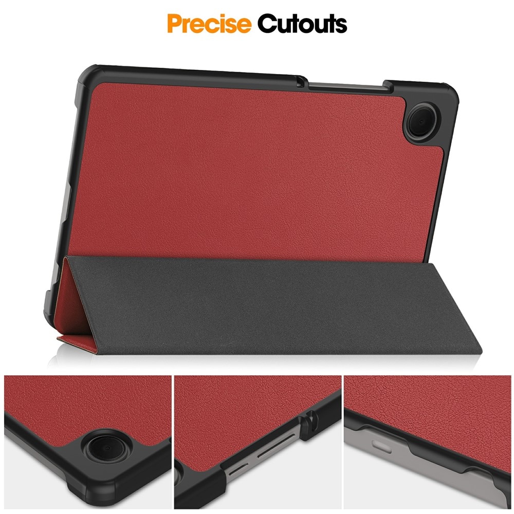 Husa tableta StandPro pentru Apple iPad Air 13 (2024) / Air 13 (2025) / Air 13 (2026), Protectie 360°, Carcasa Rigida, Piele ECO, Anti-soc si Anti-zgarieturi, Rosu