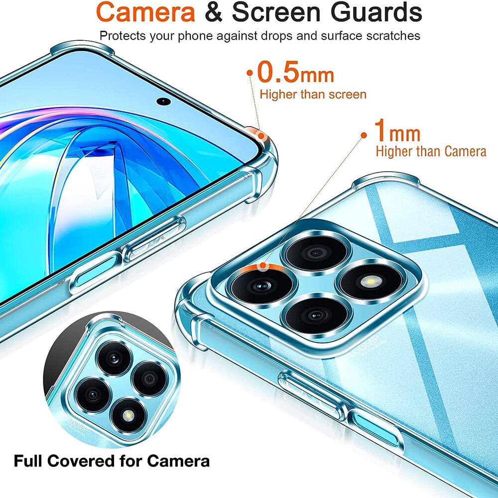 Husa pentru Honor X8a, Techsuit Shockproof Clear Silicone, Clear