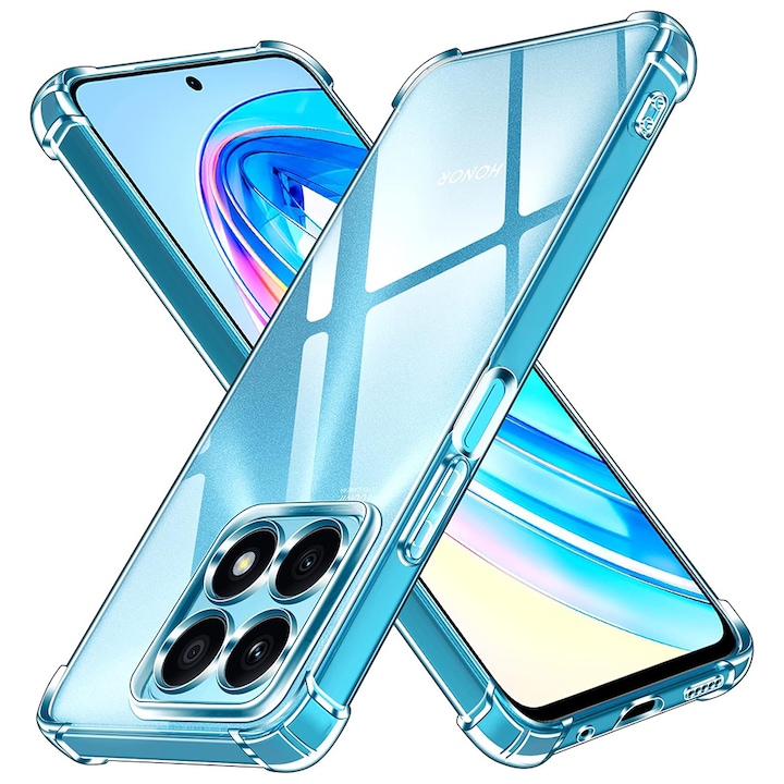 Husa pentru Honor X8a, Techsuit Shockproof Clear Silicone, Clear