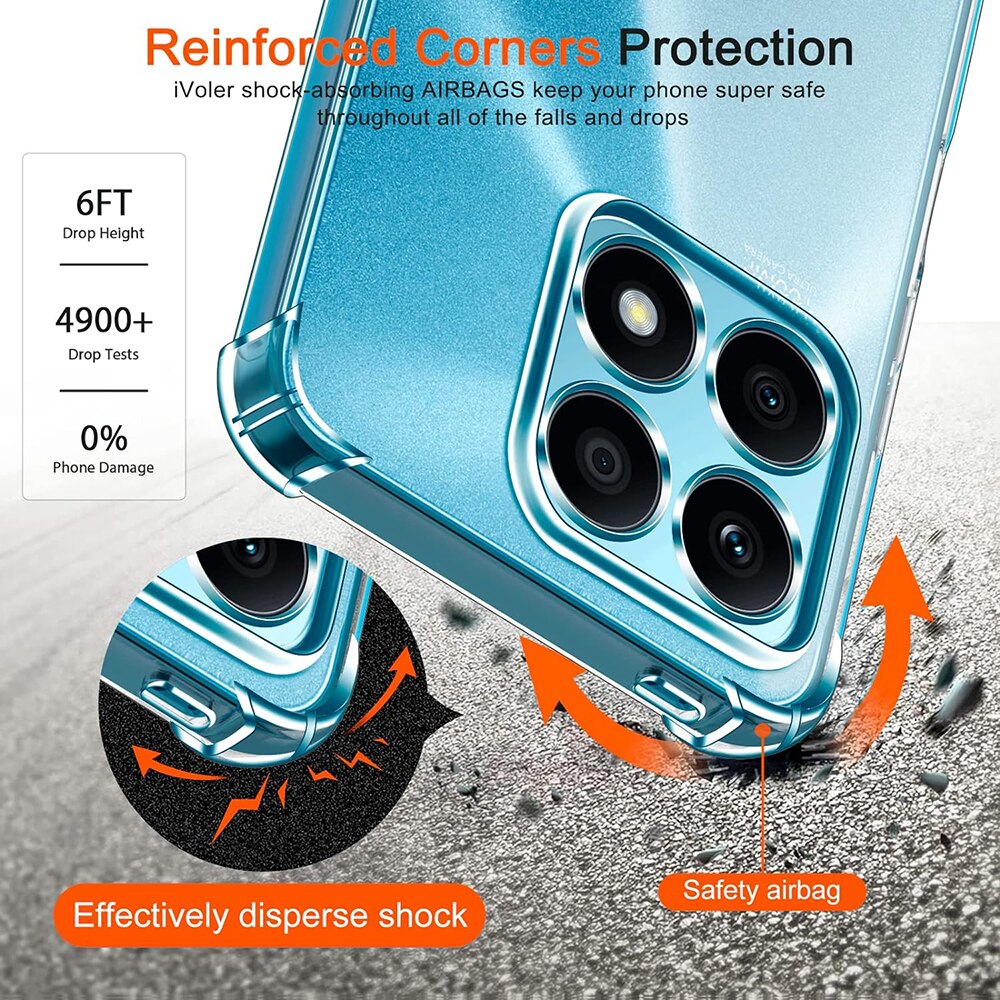 Husa pentru Honor X8a, Techsuit Shockproof Clear Silicone, Clear