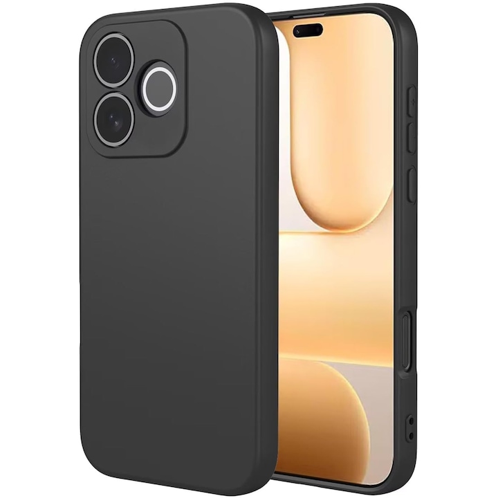 Intelli® Husa silicon + Folie de sticla compatibila cu Honor 600 Lite, Negru mat