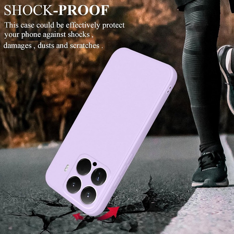 Husa compatibil cu Xiaomi 15 5G, silicon, interior microfibra, violet deschis