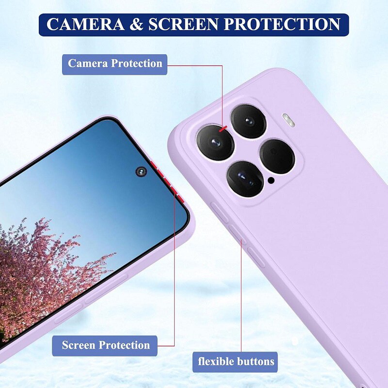 Husa compatibil cu Xiaomi 15 5G, silicon, interior microfibra, violet deschis