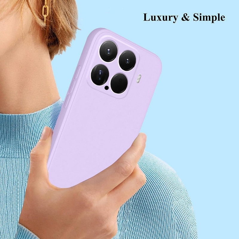 Husa compatibil cu Xiaomi 15 5G, silicon, interior microfibra, violet deschis