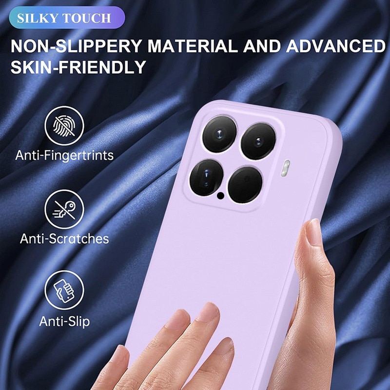 Husa compatibil cu Xiaomi 15 5G, silicon, interior microfibra, violet deschis