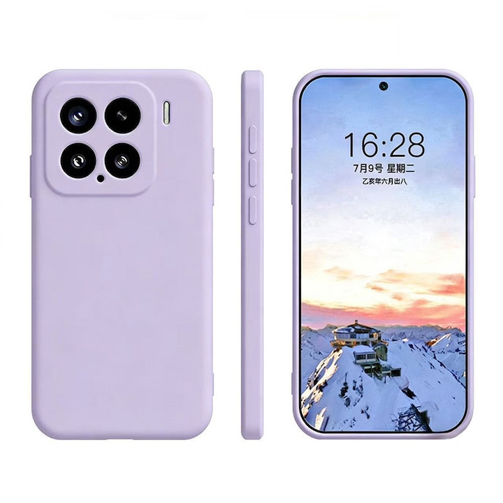 Husa compatibil cu Xiaomi 15 5G, silicon, interior microfibra, violet deschis