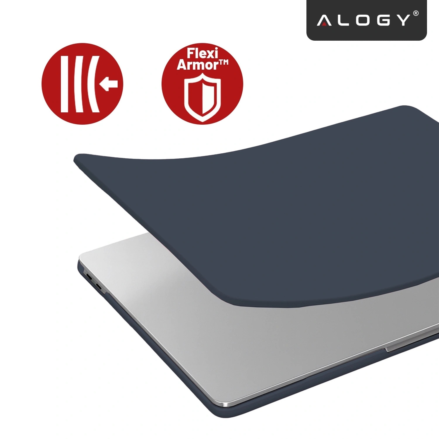 Etui laptop set Alogy AirGuard pentru MacBook Pro 14" (M1/M2/M3/M4) 2021-2024, mat, granat, 275g