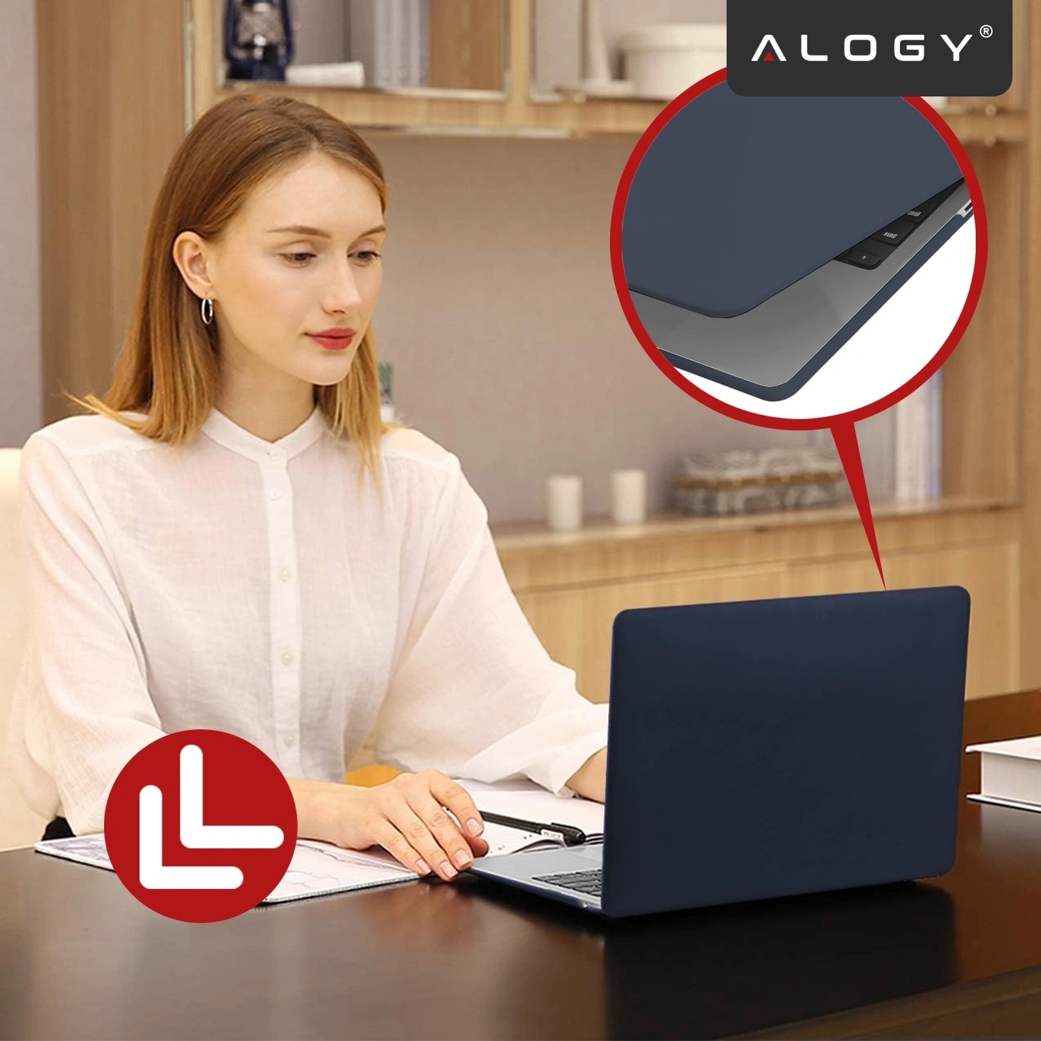 Etui laptop set Alogy AirGuard pentru MacBook Pro 14" (M1/M2/M3/M4) 2021-2024, mat, granat, 275g