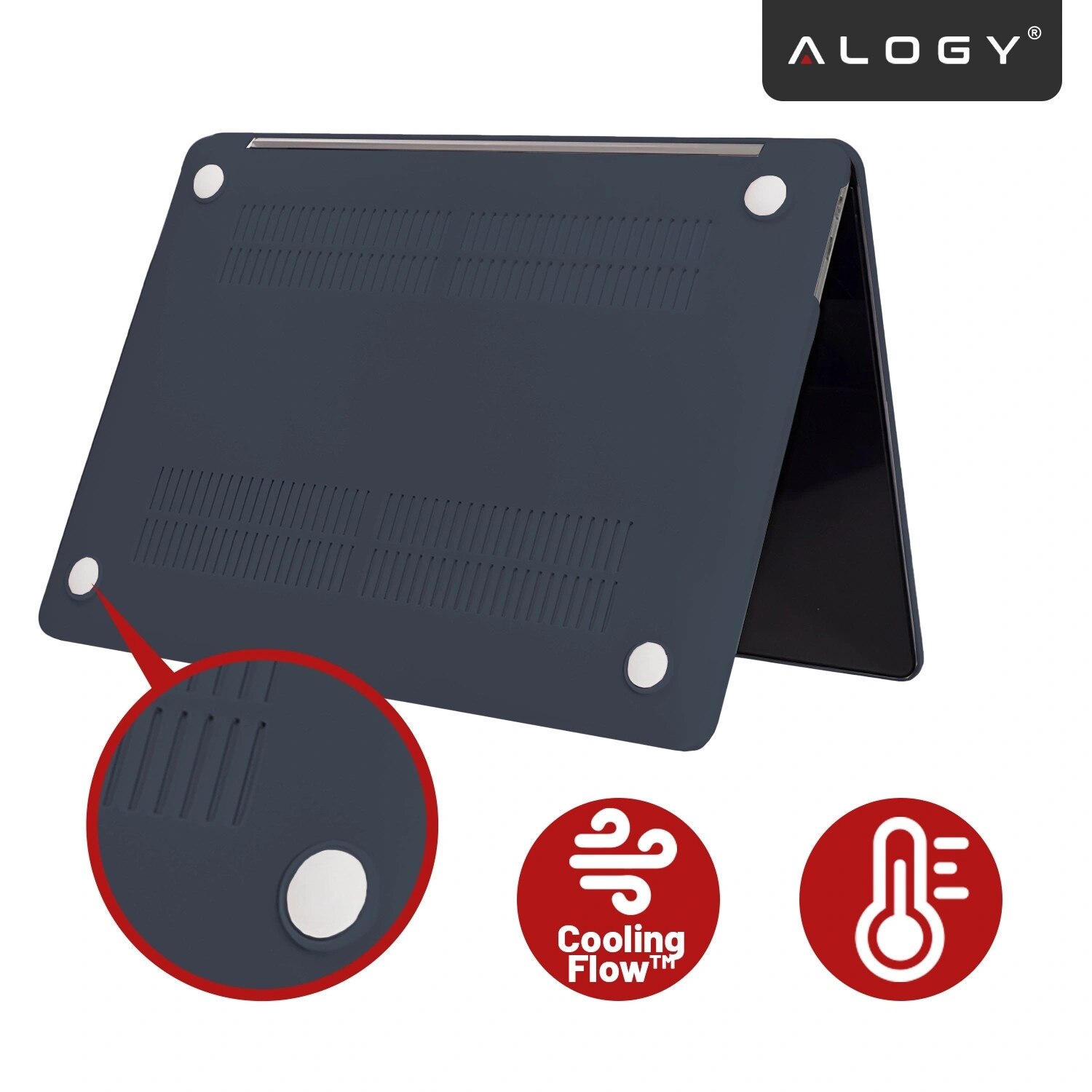 Etui laptop set Alogy AirGuard pentru MacBook Pro 14" (M1/M2/M3/M4) 2021-2024, mat, granat, 275g