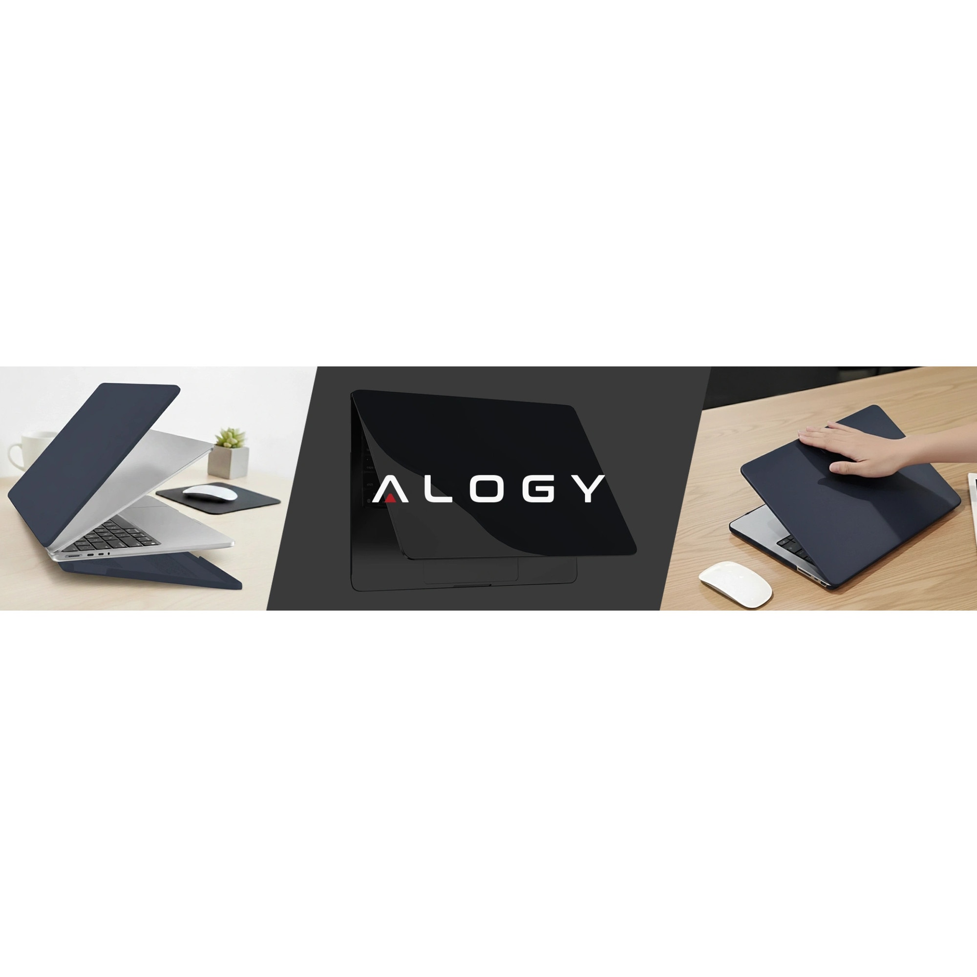 Etui laptop set Alogy AirGuard pentru MacBook Pro 14" (M1/M2/M3/M4) 2021-2024, mat, granat, 275g