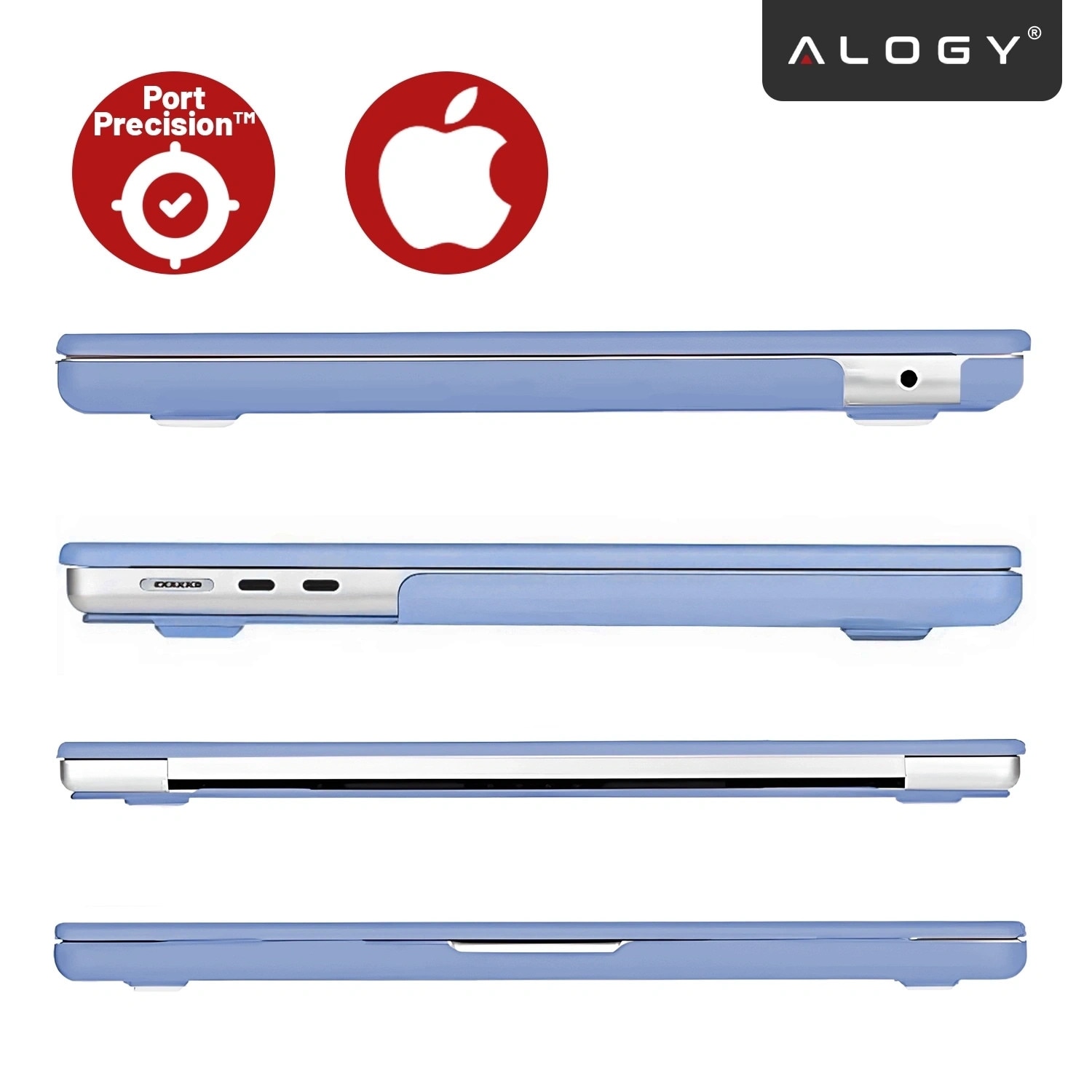 Etui pentru laptop, Alogy AirGuard, pentru Apple Macbook Air 15" (M2/M3/M4) 2023-2025, mat, lavanda, constructie flexibila, ultracompacta