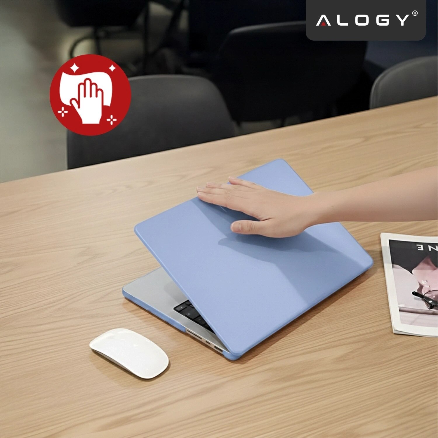Etui pentru laptop, Alogy AirGuard, pentru Apple Macbook Air 15" (M2/M3/M4) 2023-2025, mat, lavanda, constructie flexibila, ultracompacta