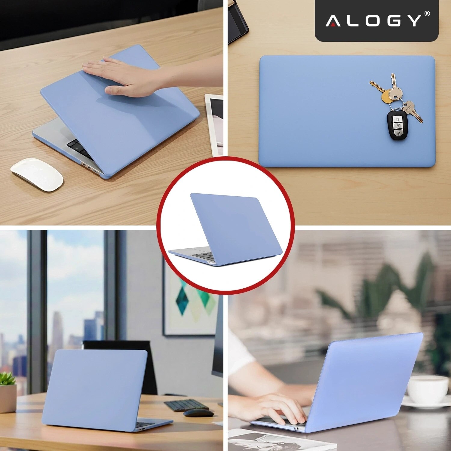 Etui pentru laptop, Alogy AirGuard, pentru Apple Macbook Air 15" (M2/M3/M4) 2023-2025, mat, lavanda, constructie flexibila, ultracompacta
