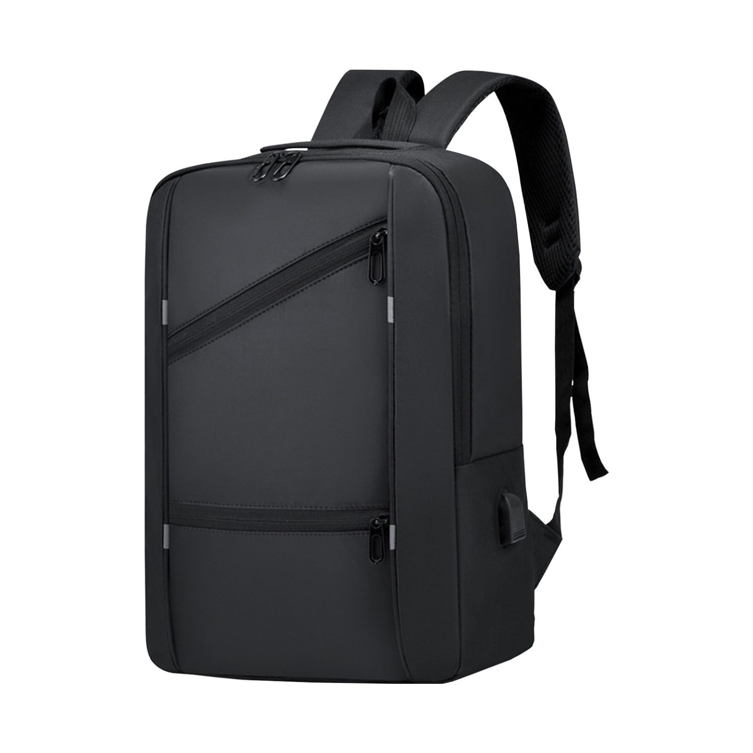 Rucsac laptop din Oxford, extensibil, aprobat pentru bagaj de mana, port USB pentru incarcare, rezistent la apa, compartiment laptop 16 inch, negru
