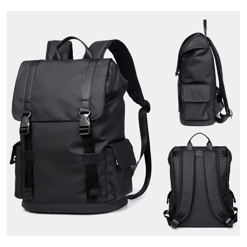 Rucsac B665 din oxford, capacitate mare cu compartiment pentru laptop 14 inch, curele reglabile, rezistent la apa, negru, 30 x 43 x 14 cm