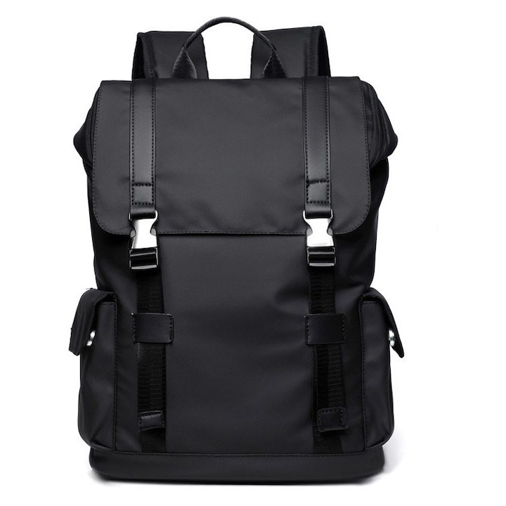 Rucsac B665 din oxford, capacitate mare cu compartiment pentru laptop 14 inch, curele reglabile, rezistent la apa, negru, 30 x 43 x 14 cm