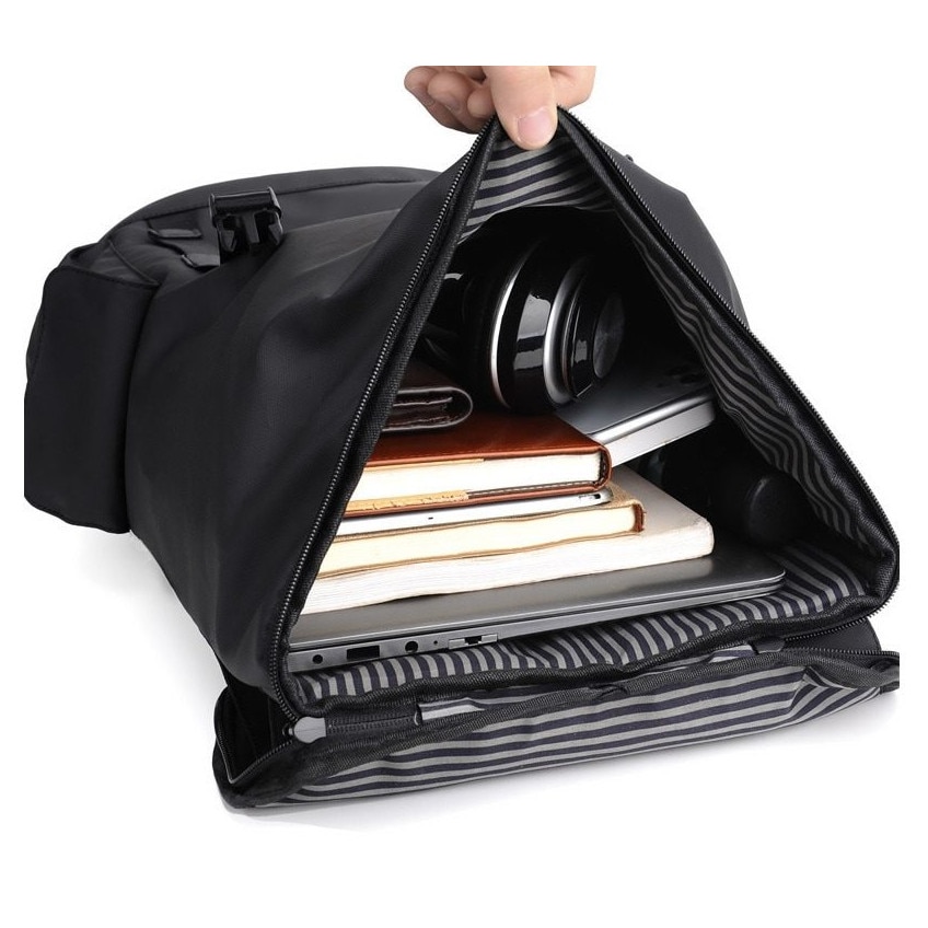 Rucsac B665 din oxford, capacitate mare cu compartiment pentru laptop 14 inch, curele reglabile, rezistent la apa, negru, 30 x 43 x 14 cm