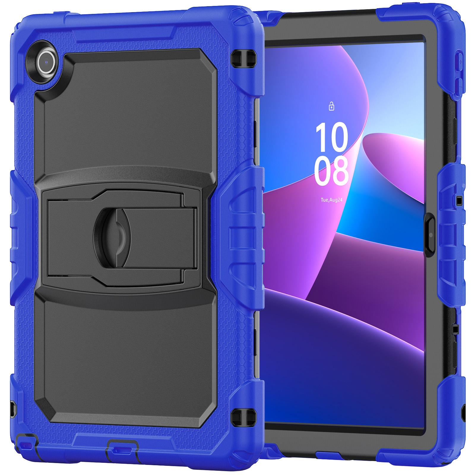 Husa tableta pentru Lenovo Tab 10.1 TB-311XU/FU, silicon hidrofug, cu bretea si suport, Albastru inchis