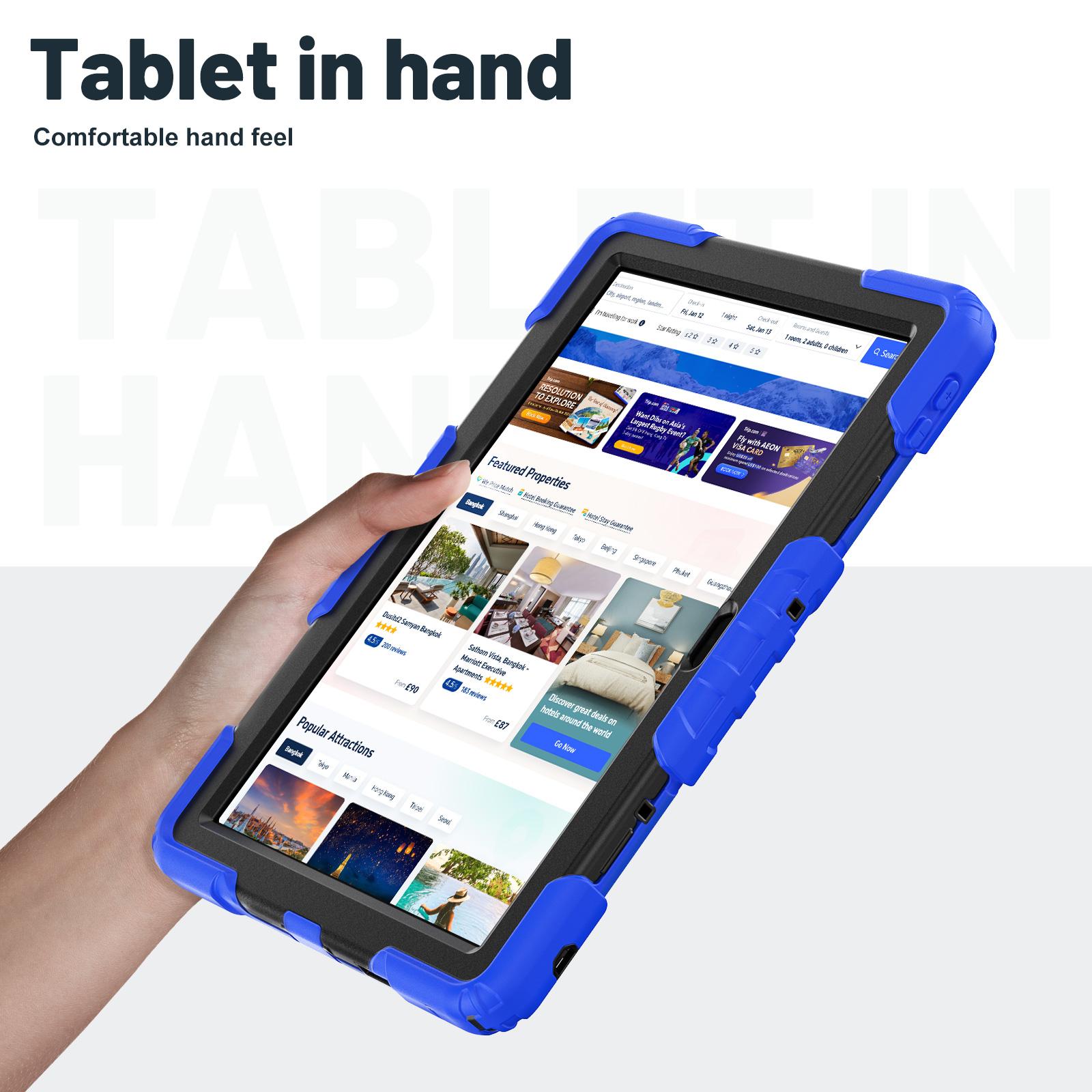 Husa tableta pentru Lenovo Tab 10.1 TB-311XU/FU, silicon hidrofug, cu bretea si suport, Albastru inchis