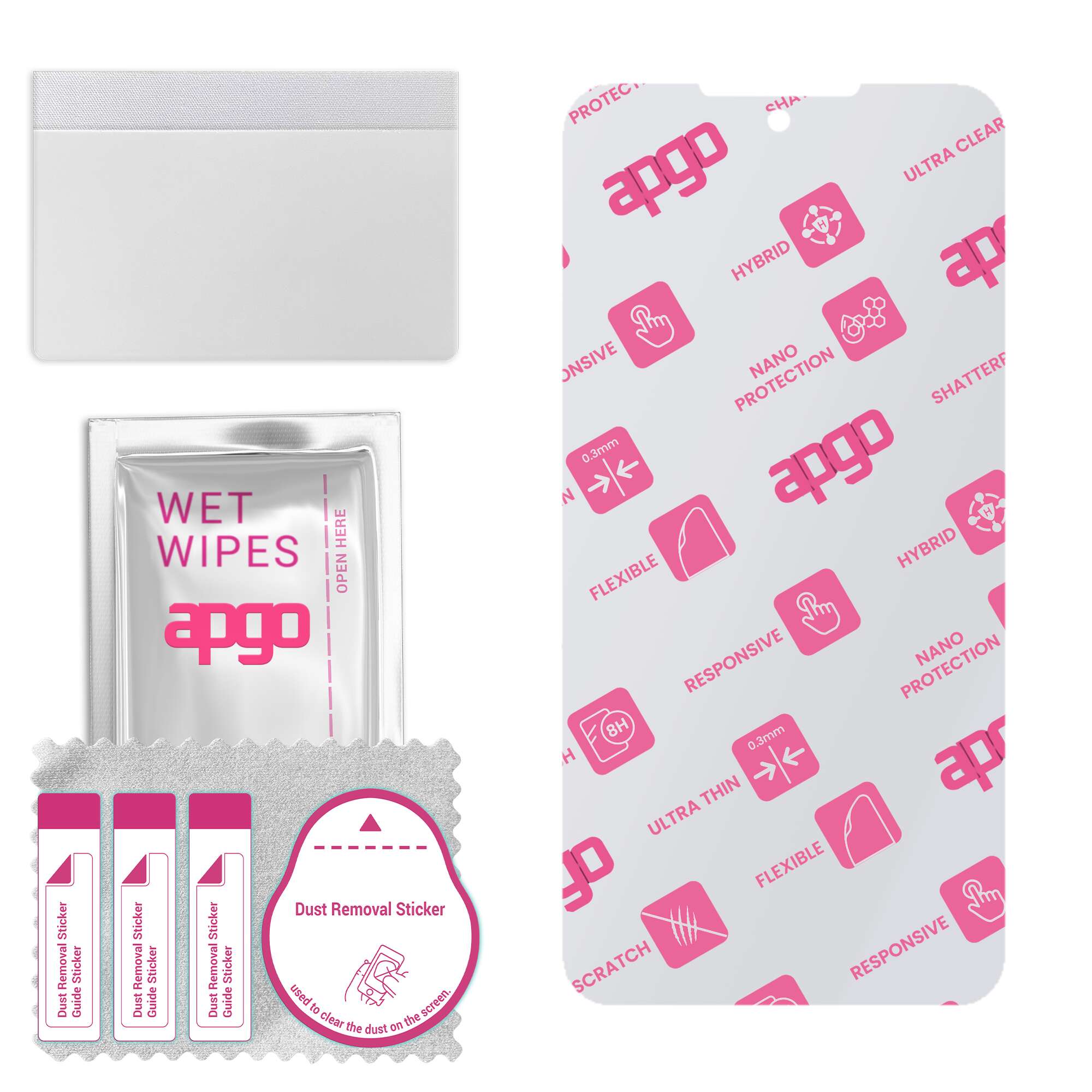 Sticla de protectie apgo pentru OnePlus Nord 4 – sticla hibrida, securizata pentru display, lucioasa, flexible Hybrid Glass, full glue