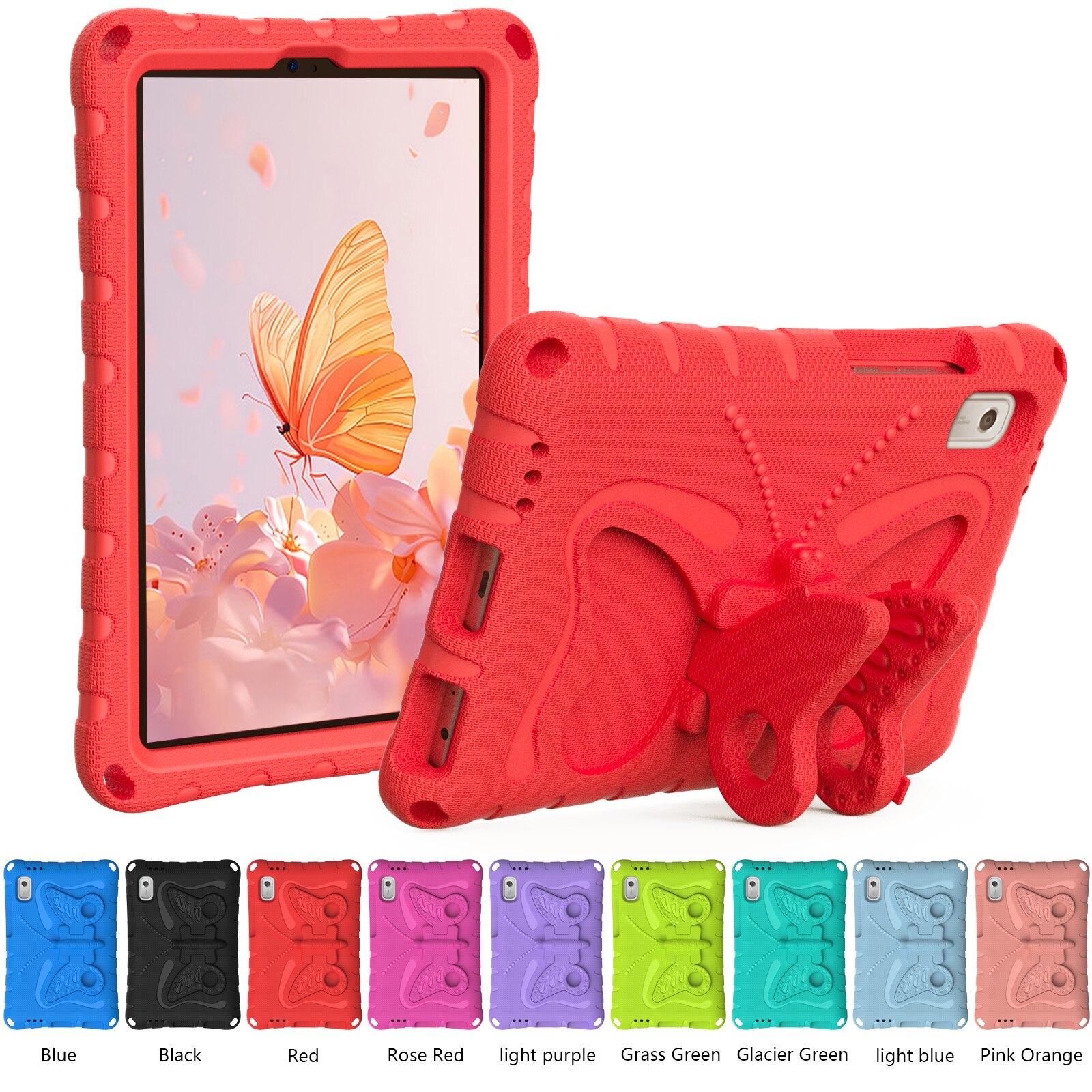 Husa tableta pentru Lenovo Tab M9 TB-310XU 2023, material EVA, design cu suport fluture, protectie anti-soc, rosu