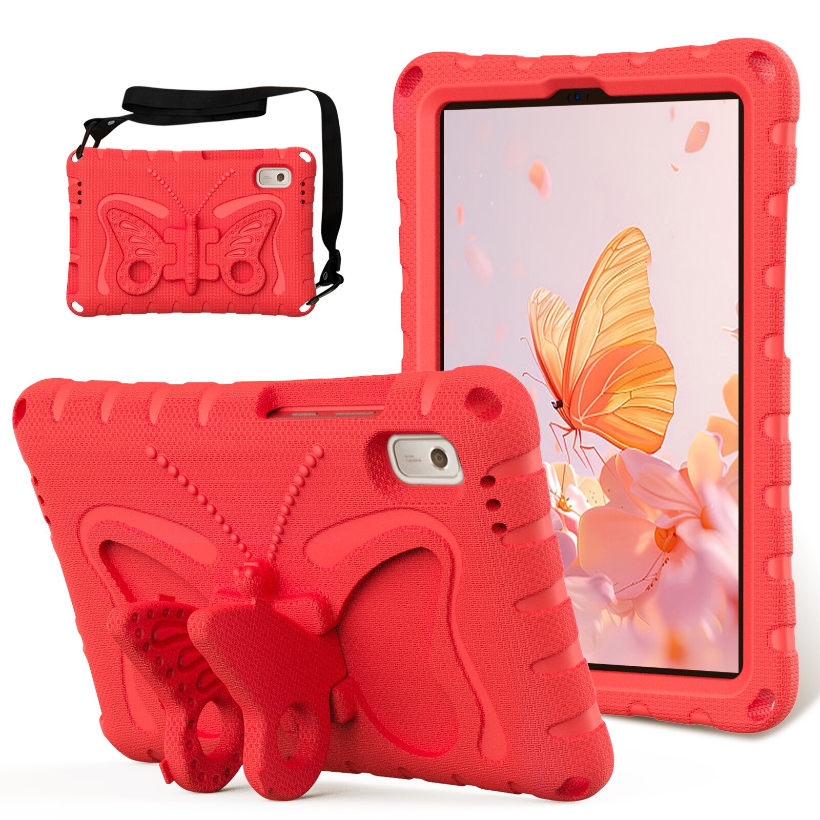 Husa tableta pentru Lenovo Tab M9 TB-310XU 2023, material EVA, design cu suport fluture, protectie anti-soc, rosu